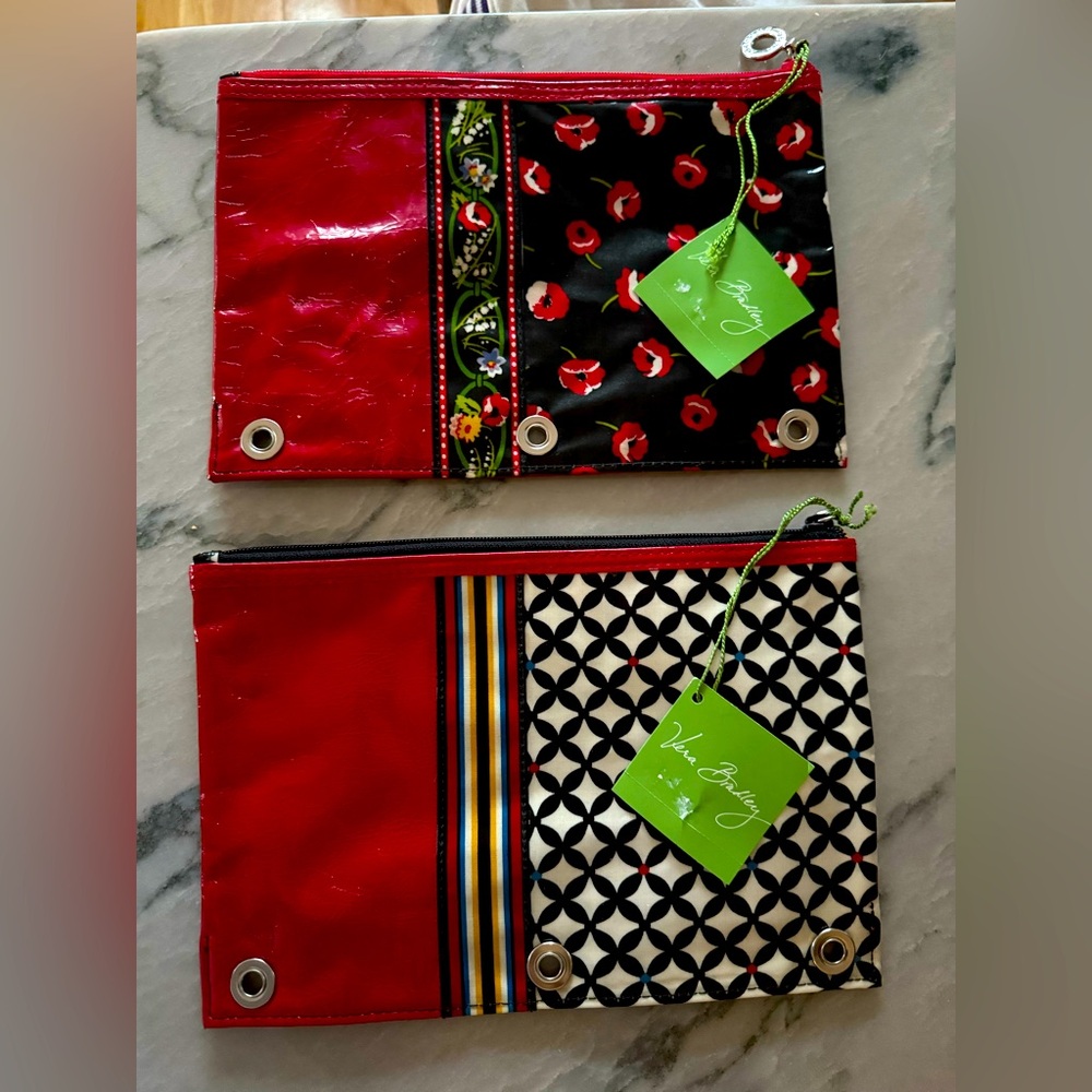 Vera Bradley Red Black Patterned Cosmetic Pouches